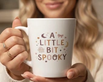 Halloween Mug Gift for Her Cute Fall Decor Coffee Mug | A Little Bit Spooky
