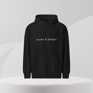 neutral dark  hoodie, modern pullover, sleek sweatshirt, oversized black hoodie, gift for him or her