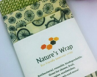 Beeswax Wrap Eco friendly wraps - SML Spring Bike-Beeswax food wrap