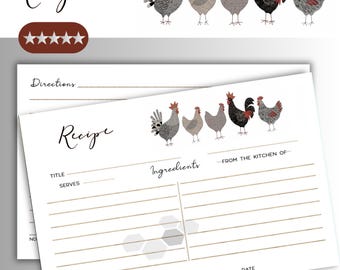 4x6 Double-Sided Recipe Cards: Farmhouse Chicken Coop Design, Heirloom Cardstock