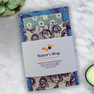 Beeswax Wrap- Eco friendly food storage - reusable food wrap SML- Countryside