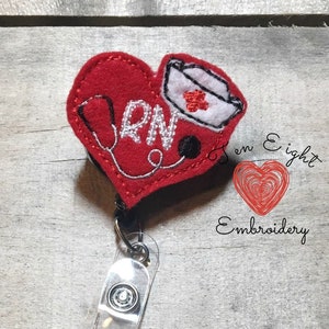 Badge ID reel, Nurse badge reel, Heart badge reel, Retractable badge reel, ID holder, alligator clip badge holder, swivel retractable badge