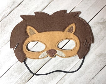 Lion Mask, Felt Kids Mask, Costume Dress Up Halloween, Costume Mask, Elastic Mask, Pretend Play Mask, Costume Lion Mask, Lion