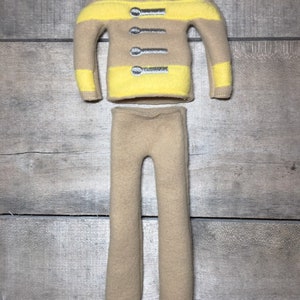 Elf fireman costume/elf uniform/holiday elf sweater/12&quot; doll costume/elf clothing/elf costume/fireman uniform/holiday elf clothing/elf shirt