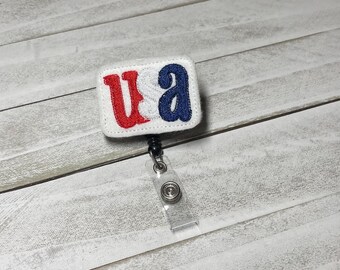 USA badge reel, usa badge ID holder, Nurse badge reel, Retractable badge reel, ID holder, Alligator clip badge holder, Swivel retractable id