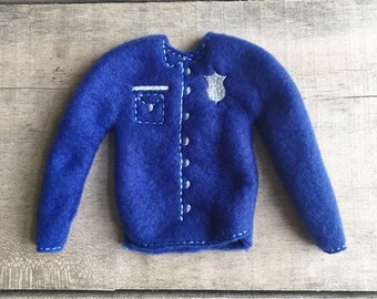 Elf sweater/holiday elf clothes/12” doll sweater/doll clothing/elf sweatshirt/elf clothing/elf costume/elf police shirt