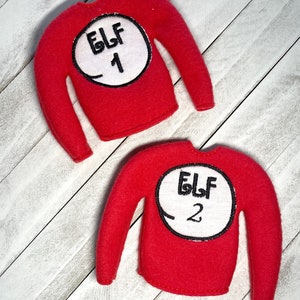 Elf clothing/holiday elf clothes/12” doll clothing/doll clothes/elf shirts/elf thing 1/elf thing 2/Christmas elf
