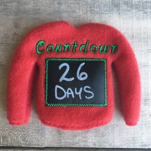 Elf sweater/holiday elf clothes/12" doll sweater/doll clothing/elf sweatshirt/elf clothing/elf costume