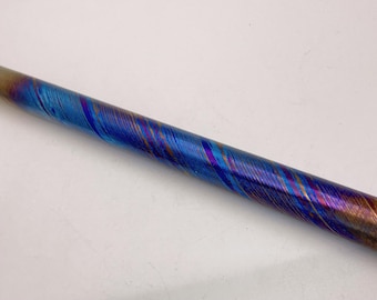 16mm/17 mm OD Mokume Titanium rod, Tidamascus rod, patterned Titanium rod, coin, EDC, gift, coin, EDC