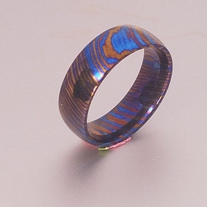 Classic Mokume Titanium(TiDamascus) ring