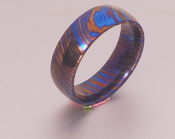 Classic Mokume Titanium(TiDamascus) ring