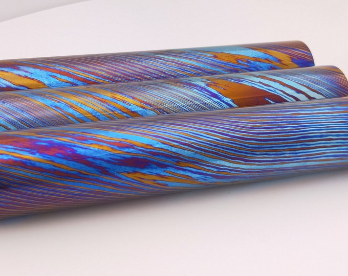 Mokume Titanium Rod, TiDamascus Rod, 3 Alloys, 1"(26mm), 1.1"(28mm), 1.2"(31mm) Diameter, For Damascus Rings, EDC Projects