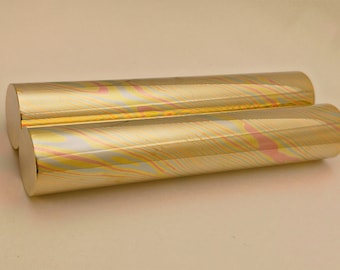 Mokume Gane Copper Round Rod – Twist Pattern, Three Alloys, for Wedding Ring Jewelry Making, Craft Material, 26mm/28mm/32mm Diameter