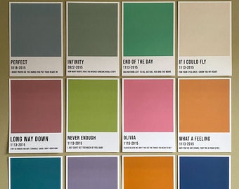 Made In The A.M. Album Color Palette Prints - One Direction Prints - 1D Pantone Song Print