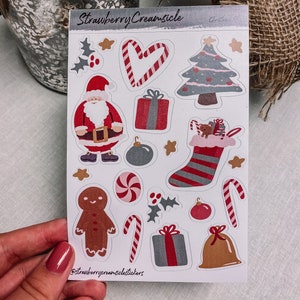 Christmas Sticker Sheet - Christmas Planner Stickers - Winter Stickers - Stickers -  Wrapping Paper - Christmas Tags