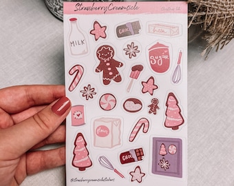 Christmas Cookie Sticker Sheet - Baking Stickers - Christmas Planner Stickers - Winter Stickers -  Wrapping Paper - Christmas Tags