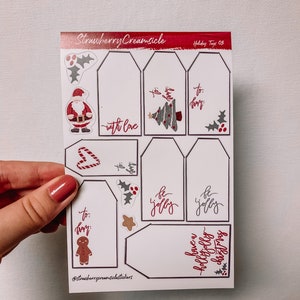 Classic Christmas Gift Tags - Winter Stickers  -  Wrapping Paper - Christmas Tags