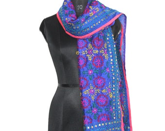 Phulkari scarf/phulkari dupatta/ chiffon scarf/ scarf/ multicolored scarf/ dupatta/ embroidered scarf/ gift scarf / gift ideas