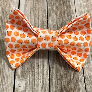 Pumpkin Dog Bowtie, Over the collar, fall dog bowtie, pumpkin spice season, fall dog accessory, autumn dog bowtie, Collar Attachment psl dog