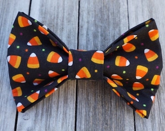 Candy Corn dog bowtie, halloween, dog costume, collar bowtie, over the collar, candy,