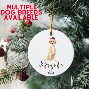 Personalized Watercolor Dog Ornament, Dog Ornament, Dog Mom Gift, Dog Dad gift, gift for her, dog breed ornament, personalized ornament