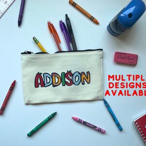 Personalized pencil pouch, back to school, school supplies, pencil case, pencil pouch with kids name,