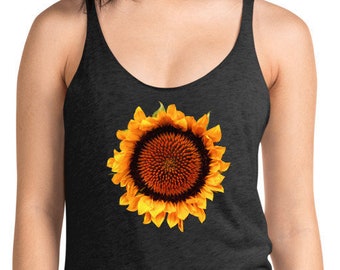 Damen Racerback Tank Top Vonflora Sonnenblume Coneflower Blume ärmelloses Shirt Crop Top Fitness Shirt Casual Shirt Yoga Shirt Yoga Top
