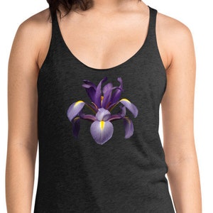 Women&#39;s Racerback Tank Top Vonflora  Iris Irises Flower Sleeveless Shirt Crop Top Fitness Shirt Casual Shirt Yoga Shirt Yoga Top