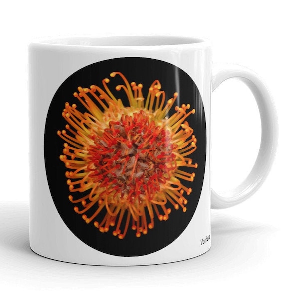 Vonflora  Protea Pincushion Mug Pincushion Tea Cup Pincushion Mug Pincushion Coffee Cup Pincushion Cup Mug with Flowers