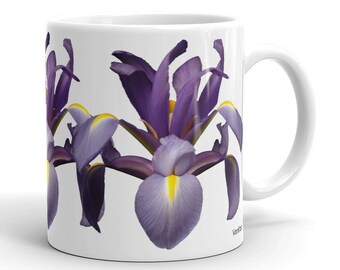 Vonflora  Purple Iris Coffee Mug Purple Iris Tea Cup Purple Iris Mug Iris Flower Coffee Cup Iris Cup Mug Flowers Purple Irises