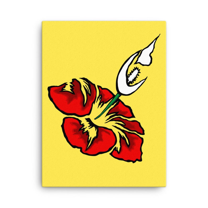 Vonflora Logo Yellow Peace Lily Canvas Print Hibiscus Art ...