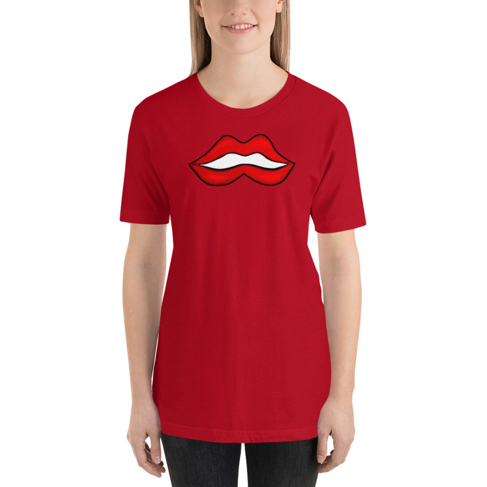Lips Shirt Sexy Lips Shirt Lips Art Unisex Shirt Smiling Lips Etsy