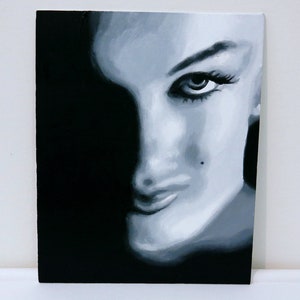 8 x 10 Marilyn Monroe Painting Marilyn Monroe Art Marilyn Monroe Wall Art Marilyn Monroe Black White Marilyn Monroe Gifts