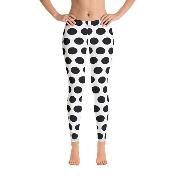 Leggings noirs blancs a pois Etsy Canada
