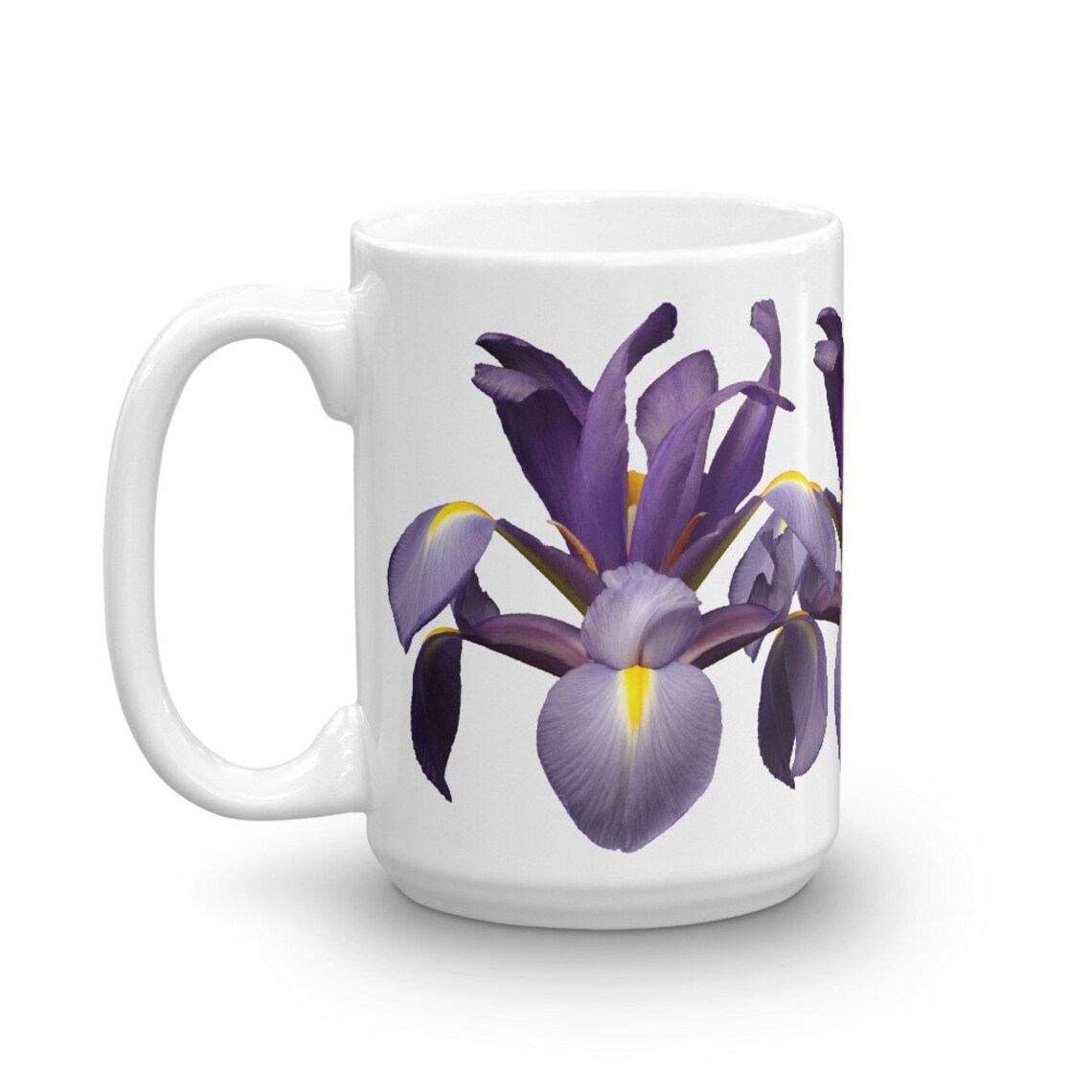 Vonflora Purple Iris Coffee Mug Purple Iris Tea Cup Purple Iris Mug Iris Flower Coffee Cup Iris
