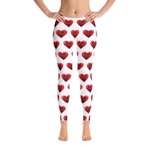 Heart Leggings With Heart - Etsy