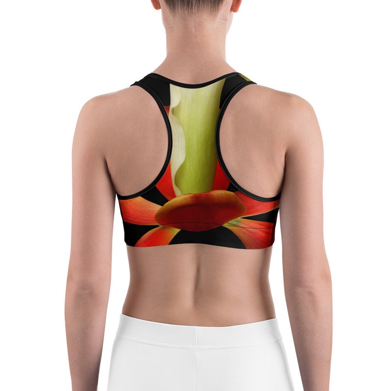 Vonflora Floral Sports Bra Unpadded Wireless Sports Bra Tulip Sports Bra Calla Lily Flower Sports Bra Gym Bra Fitness Bra Yoga Bra Tulip Bra