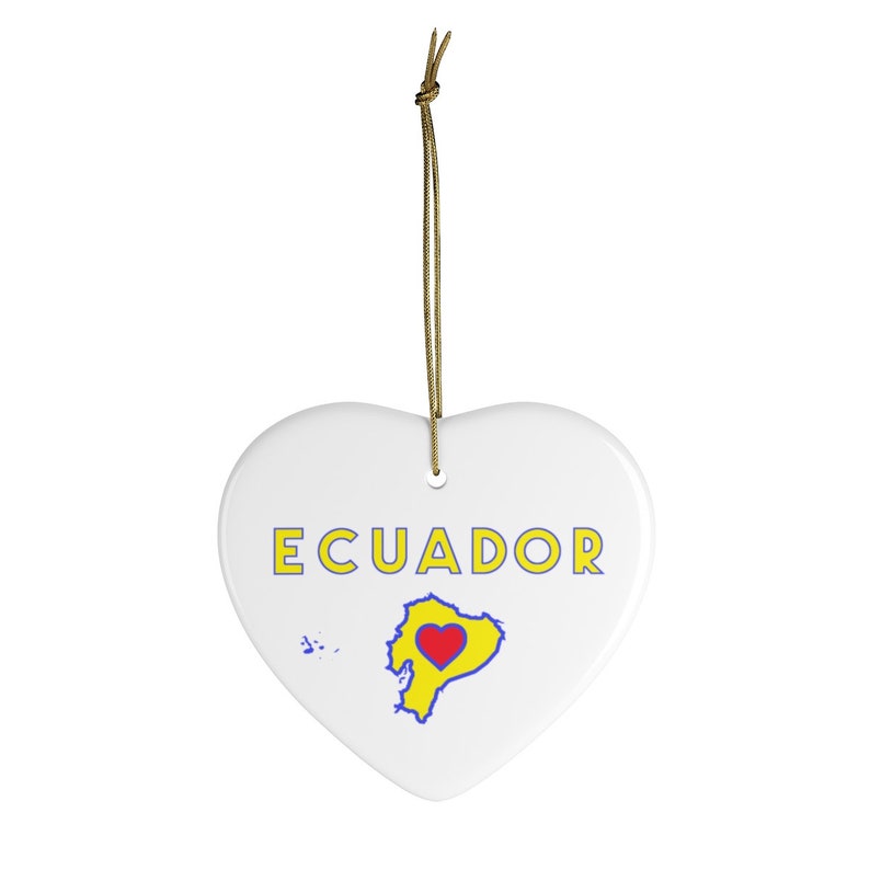 Circle or Oval Shape Ecuador Ceramic Ornament Heart