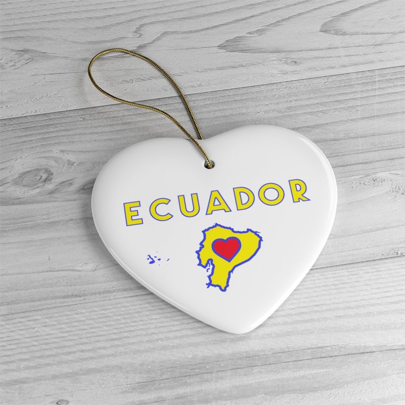 Circle or Oval Shape Ecuador Ceramic Ornament Heart