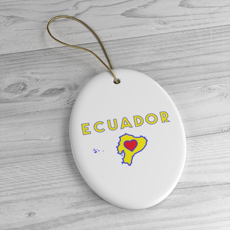 Circle or Oval Shape Ecuador Ceramic Ornament Heart