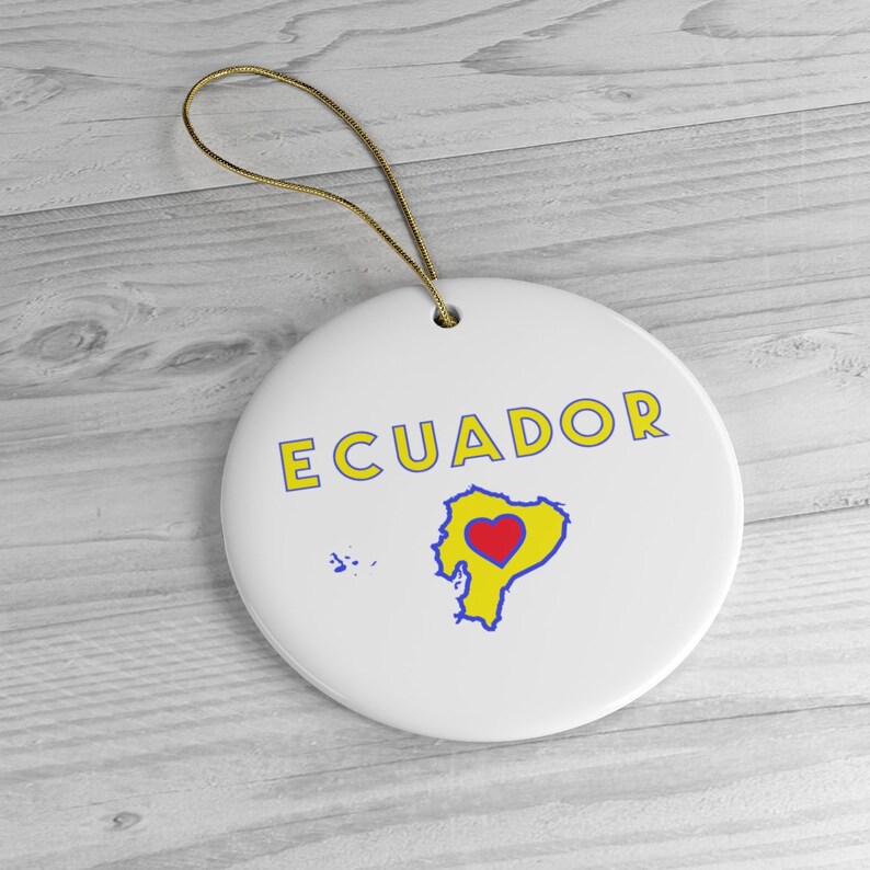 Circle or Oval Shape Ecuador Ceramic Ornament Heart