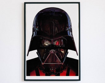 Darth Vader Fine Art Print, Star Wars, Wall Art, Darth Vader Portrait, Birthday, Gift For Him, Gift For Her