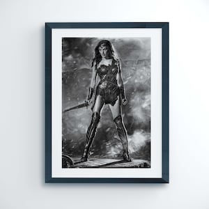Wonder Woman Fine Art Print, Gerechtigkeitsliga, Superheld, Wandkunst, Poster Bild, Dekoration, Schlafzimmer, Wohnzimmer, Geburtstagsgeschenk, Geschenk