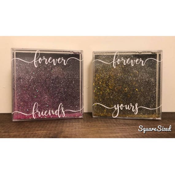 Personalized Loose Floating Glitter Picture Frame 4x4