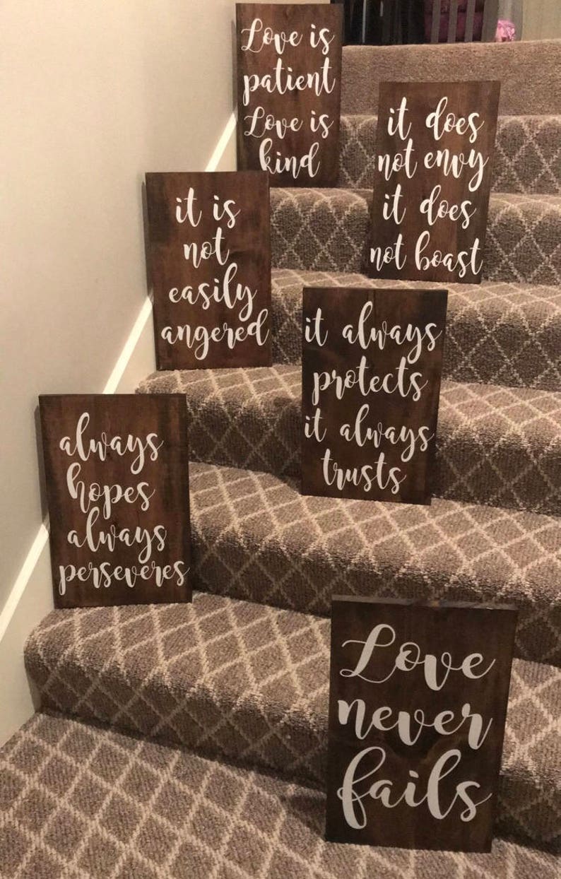 Wedding Aisle Signs / 1 Corinthians 13 Signs / Set of 6 ...