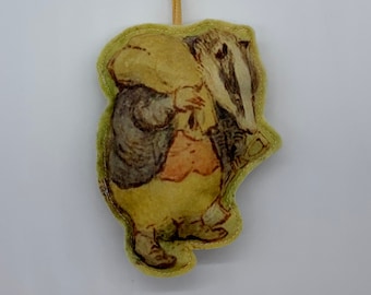 Tommy Brook Badger- Decoration- Beatrix Potter-Felt -Handmade