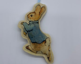 Peter Rabbit Hopping- Decoration- Beatrix Potter-Felt -Handmade