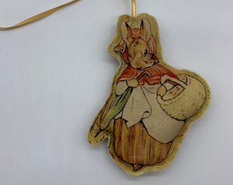 Mrs rabbit- Decoration- Beatrix Potter-Felt -Handmade
