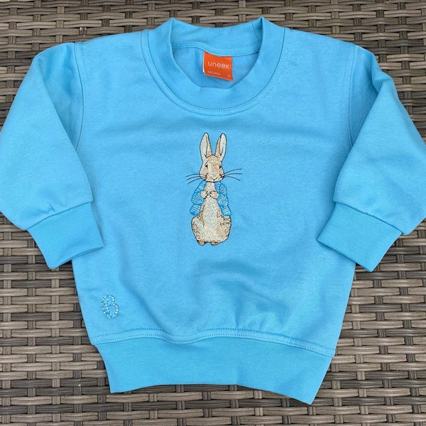 Peter Rabbit - Toddler - Child- Sweatshirt-Embroidered Sky Blue - Easter outfit