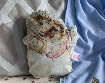 Tiggy Winkle | hedgehog | hand printed small cushion | Decorative character| Bedroom Décor | Nursery Décor | Birthday gift